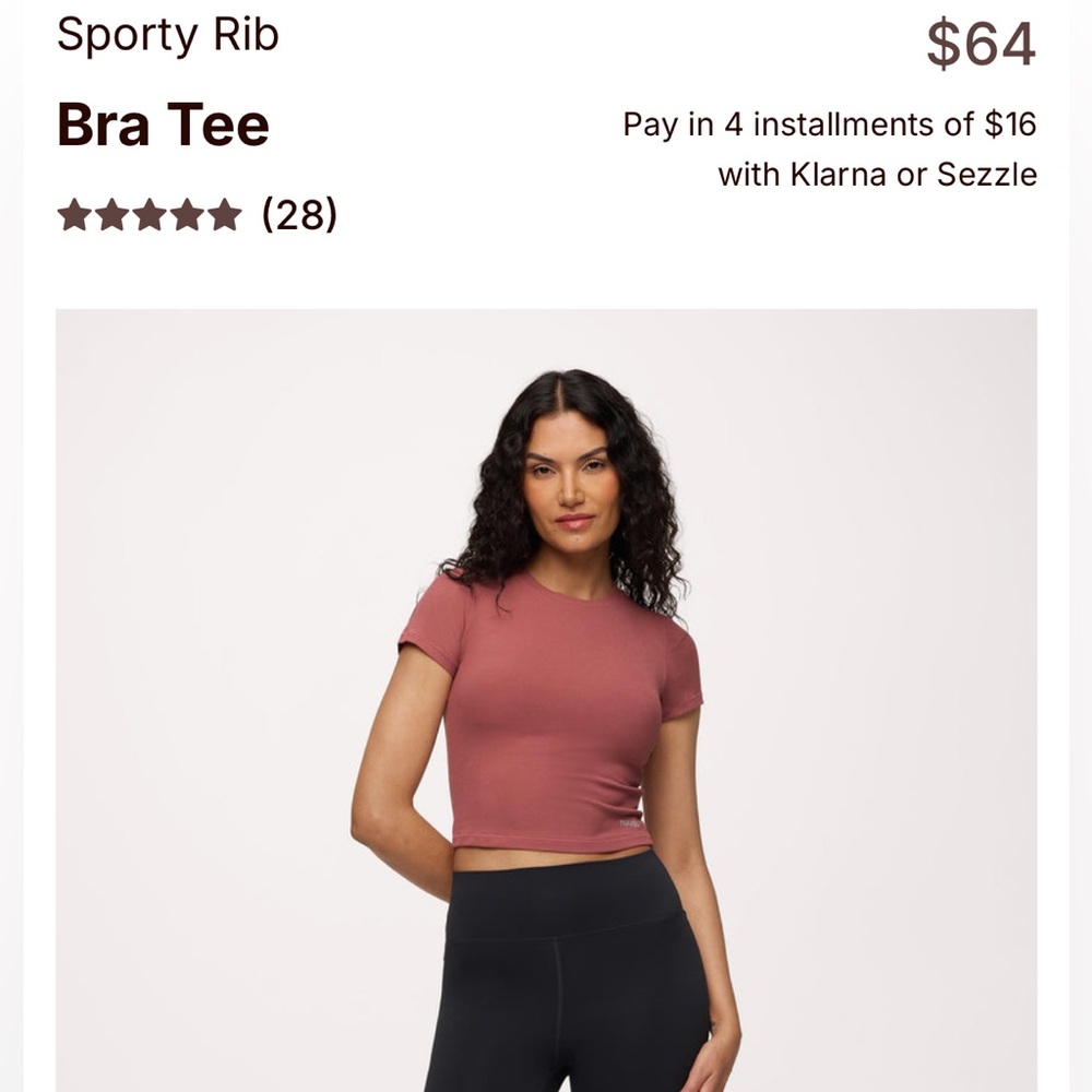 Women's Mauve Sporty Rib Bra Tee